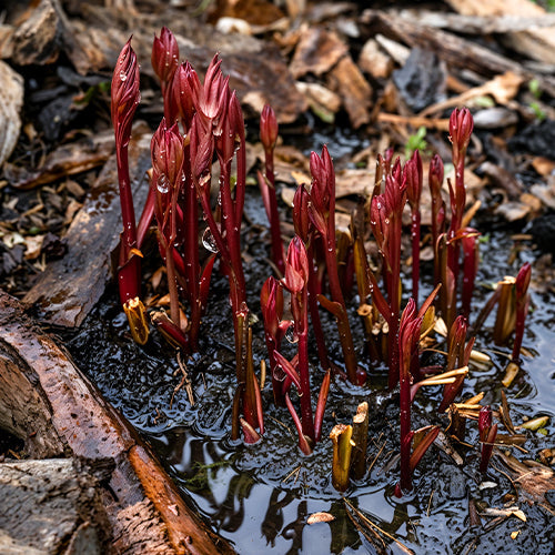 Signs of Root Rot Risk in Peonies After Wet Winter